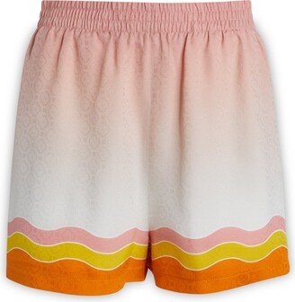 Monogram-Printed Elasticated Waist Shorts