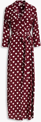 Cameron printed silk crepe de chine maxi shirt dress