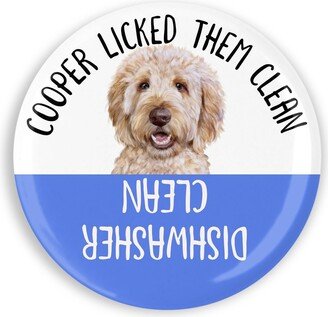 Adorable Goldendoodle Personalized Dishwasher Clean Dog Licked Them Magnet