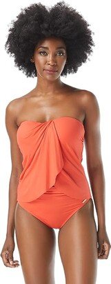 Surf Shades Draped Bandini Top (Red Sunset) Women's Swimwear