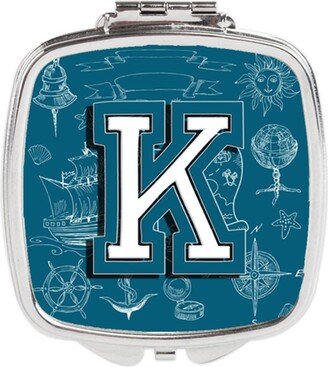 CJ2014-KSCM Letter K Sea Doodles Initial Alphabet Compact Mirror
