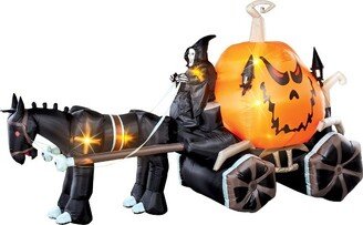 Collections Etc. Collections Etc Halloween Carriage Inflatable Outdoor Holiday Yard Decoration 148 X 50 X 85