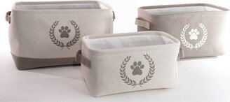 Precious Tails Paw Crest Linen Storage Bins - 3pk