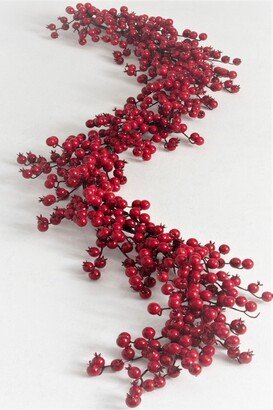 Red Berry Garland Winter Fall Indoor Outdoor Christmas Garland, Mantle Table Entryway Seasonal Decor, Thanksgiving Holiday Home