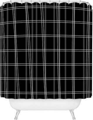 Kelly Haines Minimal Check Shower Curtain Black/White