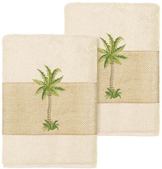 Colton Embellished Washcloth - Set of 2 - Cream