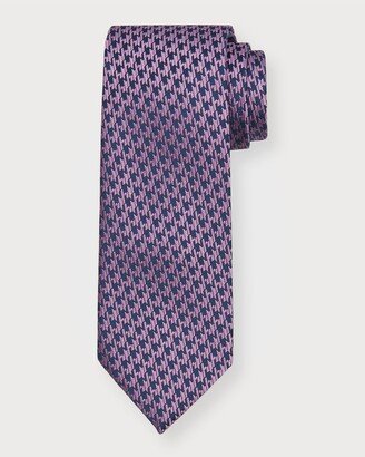 Men's Houndstooth Jacquard Silk Tie