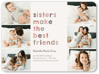 Birth Announcements: Best Friends Sisters Birth Announcement, Grey, 6X8, Matte, Signature Smooth Cardstock, Rounded