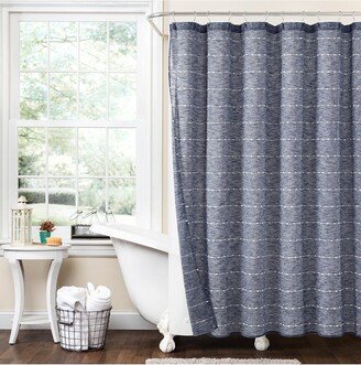 Fashion Farmhouse Textured Sheer With Peva Lining Shower Curtain