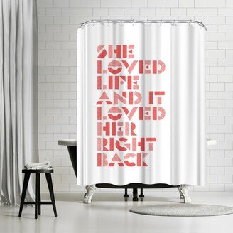 71 x 74 Shower Curtain, She Loved Life by Motivated Type