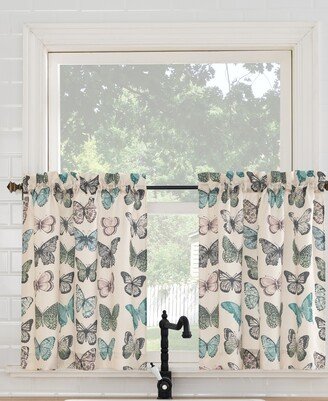 No. 918 Magdalena Crushed Voile Sheer Rod Pocket Kitchen Curtain Tier Pair, 56