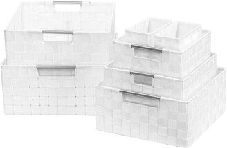 White Weave 7-Piece Basket Set