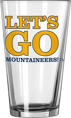 West Virginia Mountaineers 16 Oz Team Slogan Pint Glass - Clear, Yellow