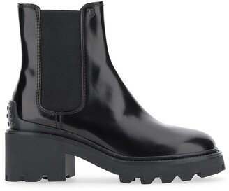 Patent Leather Lug-Sole Chelsea Boots