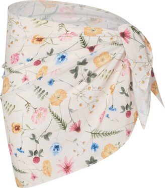 Soah Rose White Floral Pareo