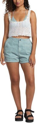 Juniors' Daylight Cotton High-Rise Zip-Fly Shorts