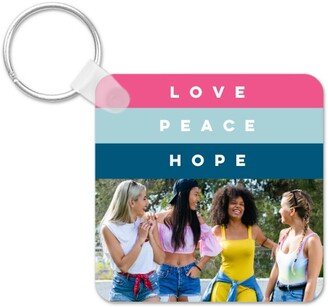 Key Chains: Positive Trio Key Ring, Square, Pink