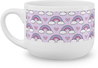 Mugs: Rainbow Seamless - Purple Latte Mug, White, 25Oz, Purple