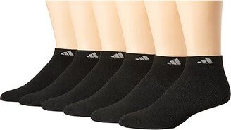 Athletic 6-Pack Low Cut Socks (Black/Aluminum 2) Men's Low Cut Socks Shoes