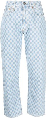 Checkerboard Boyfriend Jeans