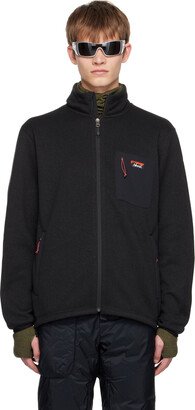 NANGA Black Stand Collar Zip-Up Sweater