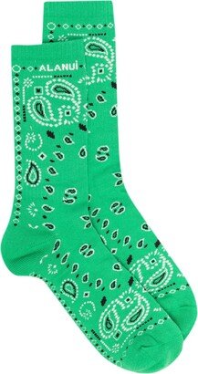 Bandana Jacquard-Knit Socks