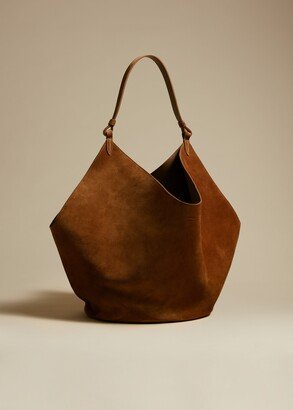 The Medium Lotus Tote in Caramel Suede