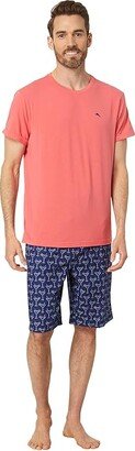 Woven Jam PJ Set (Navy Cocktails) Men's Pajama Sets