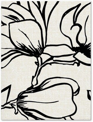 Journals: Magnolia Garden - Textured - White & Black Journal, Beige