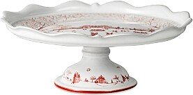 Country Estate Winter Frolic Ruby Cake Stand-AA