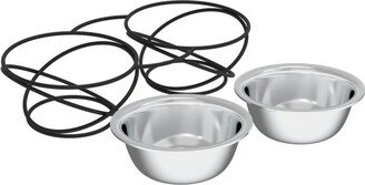 Pet Adobe Stainless Steel Elevated Pet Bowls With Decorative Stand - 40 oz, 3 pcs.