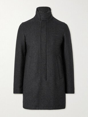 Padded Brushed Wool-Blend Twill Coat