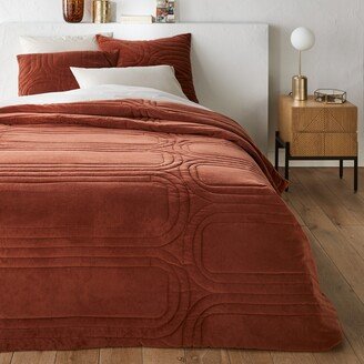 La Redoute Interieurs Honorine 100% Cotton Velvet Quilted Bedspread