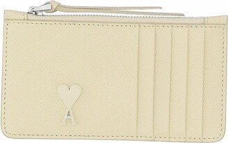 Logo Plaque Zipped Card Holder-AB