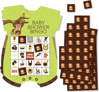 Big Dot of Happiness Funfari - Fun Safari Jungle - Picture Bingo Cards and Markers - Baby Shower Shaped Bingo Game - Set of 18