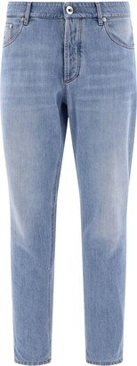 Straight-Leg Slim-Cut Jeans-AA