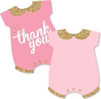 Big Dot Of Happiness Hello Little One & Gold - Shaped Thank You Cards with Envelopes - 12 Ct