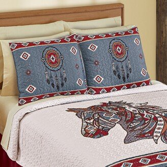 Collections Etc Southwest Aztec Horse and Dreamcatcher Sham - Set of 2