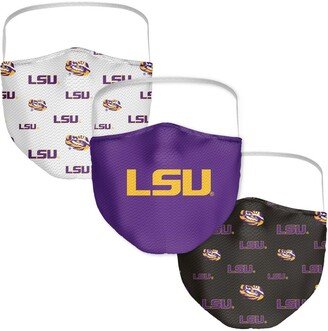 Multi Adult Lsu Tigers All Over Logo Face Covering 3-Pack