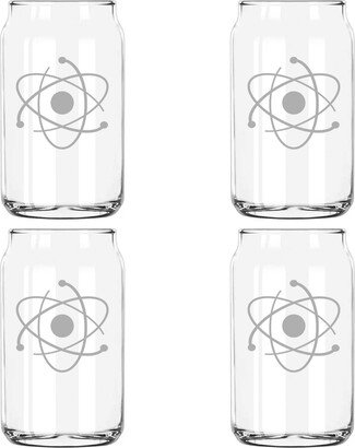 Atomic Atom Science Chemistry Etched 5 Ounce Beer Can Taster Glass - Single Or 4 Pack