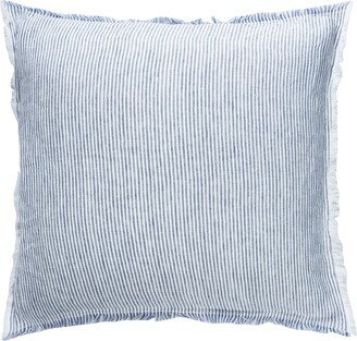 Anaya Home Chambray Blue & White Striped So Soft Linen Down Pillow