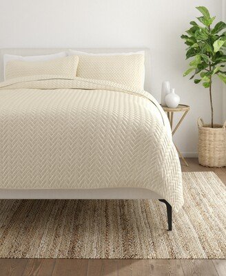 Home Collection Premium Ultra Soft Herring Pattern Quilted Coverlet Set, Twin