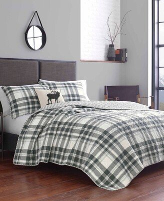 Coal Creek Plaid Cotton Reversible 3 Piece Quilt Set, King