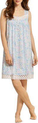 Floral Print Lace Trim Cotton Lawn Chemise