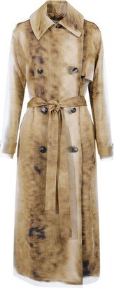 Long-Sleeved Belted Trench Coat-AC