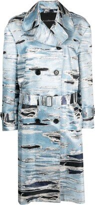 Nabhia abstract-print trench coat