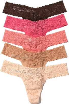 Assorted 5-Pack Lace Low Rise Thongs