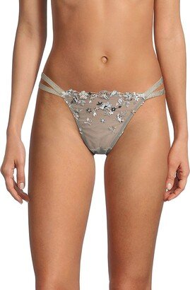 Abri Floral Embroidered Thong