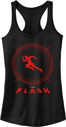 Junior Women The Flah Speedter Red Silhouette Racerback Tank Top - Black - X Small