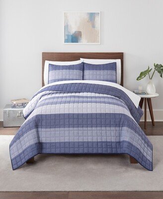 Simply Comfort Billy Textured Stripe 2-Piece Quilt Set, Twin/Twin Xl